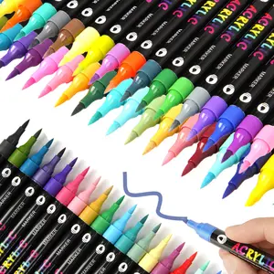 120 Color Acrylic Paint Markers Set: Quick-Dry, Blendable Ink for Rock, Wood, Ceramic, Fabric. Waterproof, Lightfast, Non-Toxic. Ideal for DIY Crafts & Professional Art.