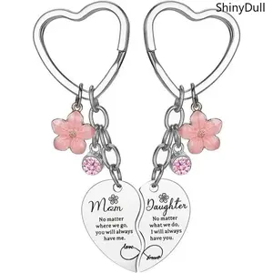 2 Pcs Mother Daughter Heart Keyring Set – Matching Keychains, Perfect Mothers Day Gifts from Daughter