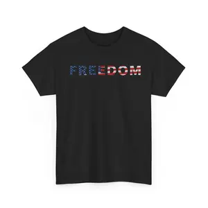 Freedom USA Flag Patriotic T-Shirt, American Pride Graphic Tee, 4th of July Independence Day Shirt, Vintage USA Flag Design Unisex Gift Tee