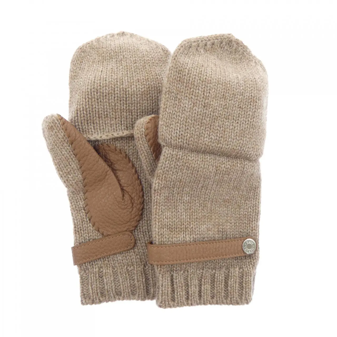 Pre-owned HERMÈS Deer skin Small Leather Goods Hermes Baltimore Cashmere Gloves