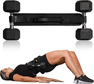 Exercise Hip Thrust Belt for Weights, Sports Hip Thrust Belt, Weight Lifting Belt for Bodybuilding, Hip Training Tool, Glute Workout Equipment, Adjustable Hip Thrust Belt for Dumbbells, Glute Trainer for Home Workouts with Extra Padding, Booty Builder