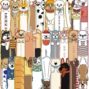 30 Pcs Cartoon Reading Dog Series Simple Diary Creative Material Paper Bookmarks DIY, Artistic Handwriting Supplies