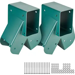 VEVOR A-Frame Middle Swing Set Brackets, Heavy Duty Carbon Steel Swing with Mounting Hardware, DIY Swing Bracket Swing Kit for 4x4  (actual 3.7" x 3.7") Legs & 4x6 (3.7" x 5.7")Beam, Green (2 Pcs)