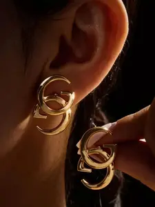 Twin G Letter Earrings, Minimalist Luxury Studs, Enhance Your Style with Iconic Design, Perfect for Any