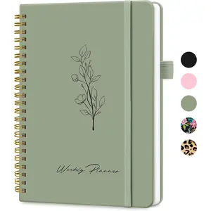 Undated Weekly Planner, Weekly To Do List Notebook with Goal & Habit Tracker Organizer, A5 Weekly Planner Notebook with Spiral Binding, 6.1" x 8.2"-Green