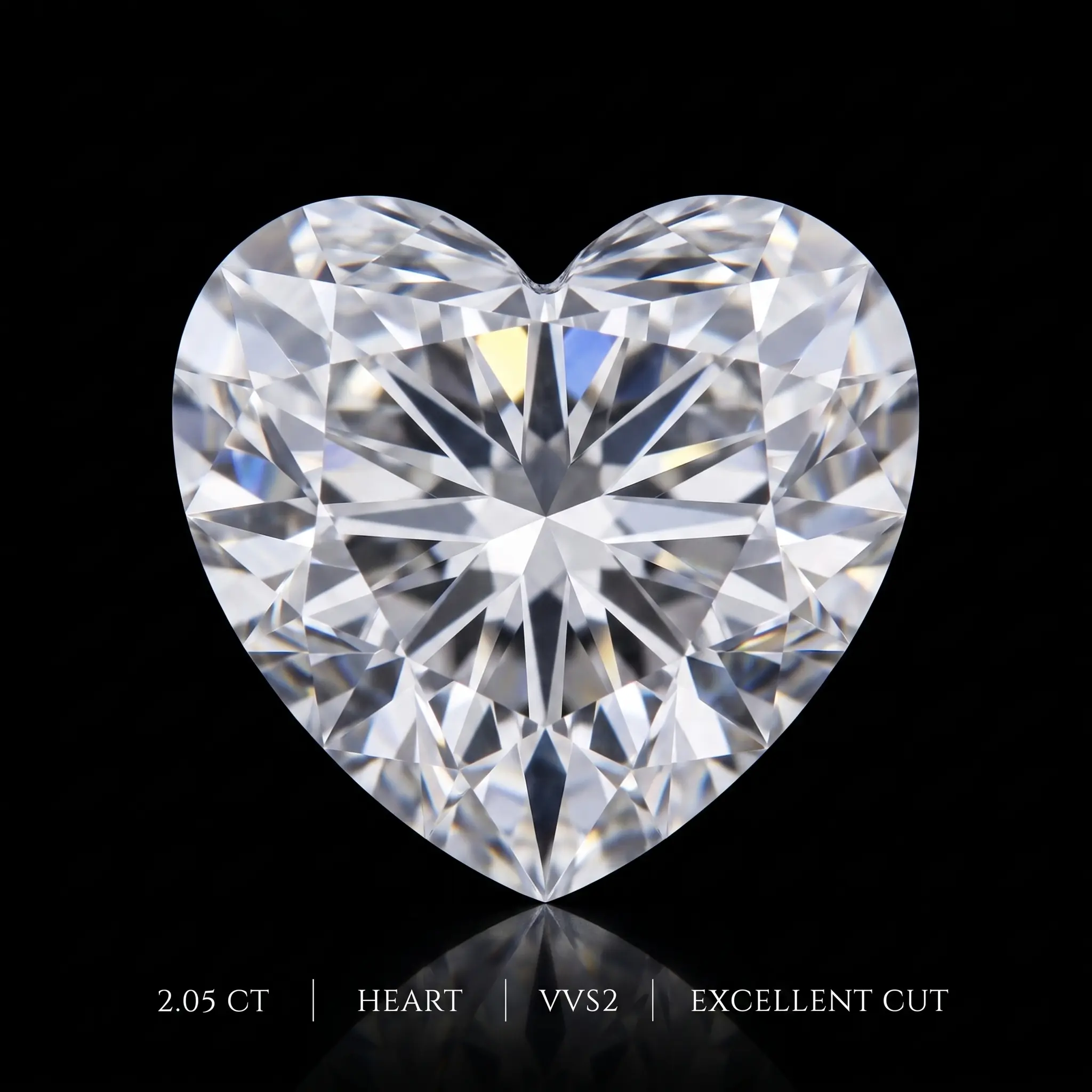 2.05 CT Heart Shape Lab Diamond – VVS2 Clarity