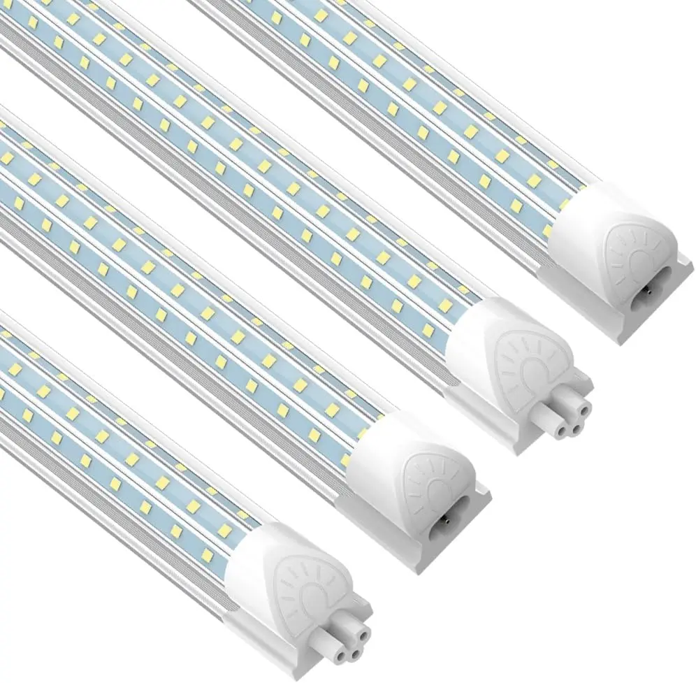 12-Pack 4FT Linkable LED Shop Lights, 50W 5000K Daylight White 7500LM D-Shape 300° Beam Angle T8 LED Tube Fixtures, ETL Listed for Workshop Garage, Home Improvement Commercial Lighting v utility