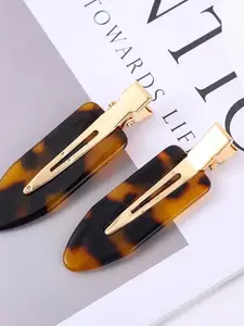 Dmk No Bend Hair Clips, Fold-Resistant Duckbill Clip, Crocodile Skin Hairpin, Salon Hairstyling, Front Bangs, Girl Makeup, 2 Pieces Set