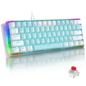 E-YOOSO Compact 60% Wired RGB Gaming Keyboard, 61 Keys Hot-Swap Compact Mechanical Keyboard, Linear Red Switch, Pro Driver/Software Supported