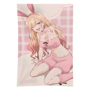 Anime My Dress-Up Darling Polyester Tapestry - Cute, Fantasy-Inspired, Whimsical Fairycore Hippie Flower Wall Hanging for Dorm & Living Room Home Decor Supplies, Cute Tapestries Decoration Cloth