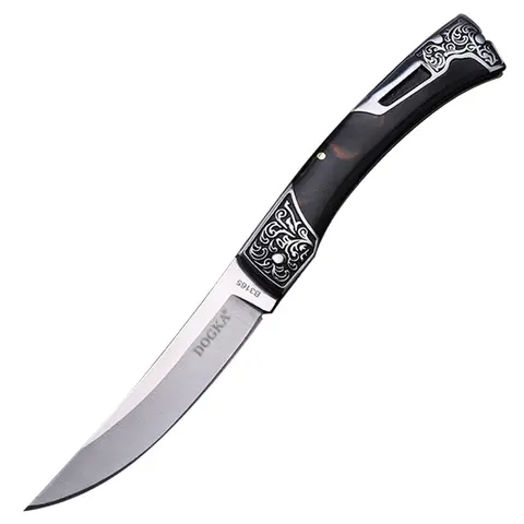 Kitchen fruit knife, vegetable knife, polished black wooden handle, 3D engraved EDC knife, suitable for camping and daily use, outdoor knife, elegant handle design, exquisite blade craftsmanship, Valentine's Day gift.