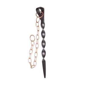 Brown Powder Coated Iron Rain Chain Anchoring Stake with Copper Chain