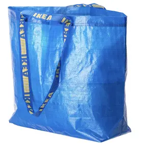 IKEA FRAKTA Medium Blue Shopping Bag 10 Gallon Reusable Grocery Tote with Dual Handles & Shoulder Strap Durable Waterproof Eco-Friendly Foldable Storage Bag folding  bags