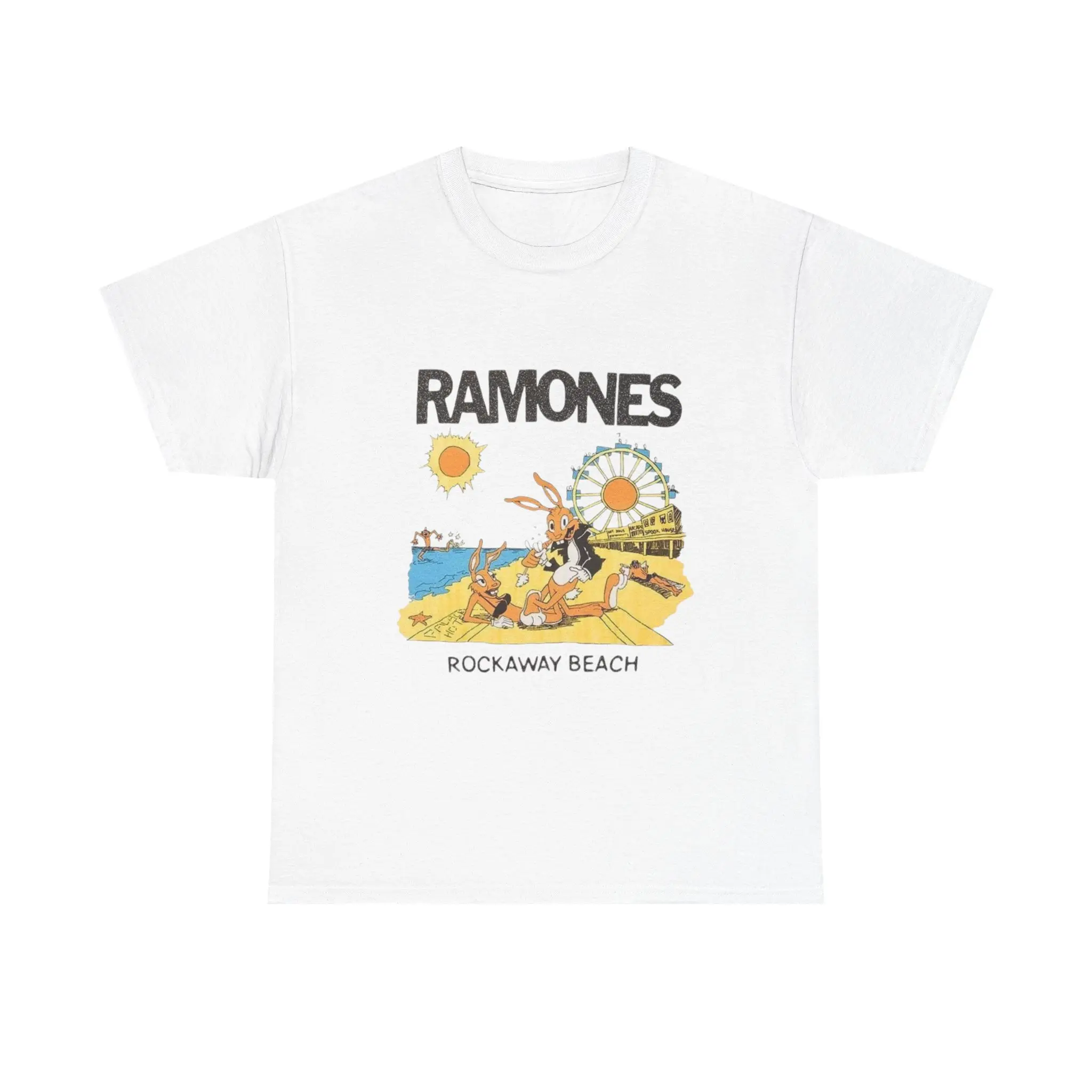 Retro Ramones Beach Tee, Unisex Graphic T-Shirt, Music Festival Outfit, Summer Casual Wear, Gift for Music Lovers, Beach Day Apparel