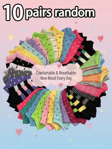 Women's Candy Color Heart & Stripe Socks, Breathable Striped Details, Casual Fitted Style, All Seasons Fashion, Womenswear, Casual Comfy Socks