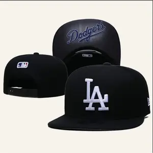 New Era LA Dodgers Snapback Hat Black Flat Brim Adjustable Cap MLB Streetwear 9FIFTY Style