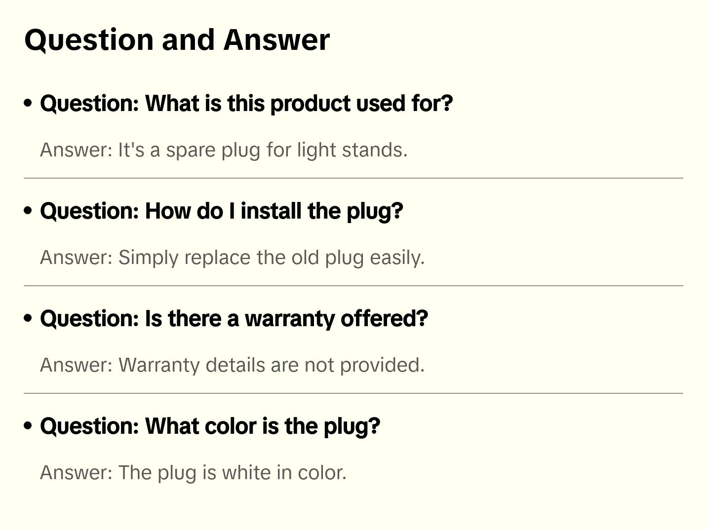 White Plug for iHarvest Light Stand