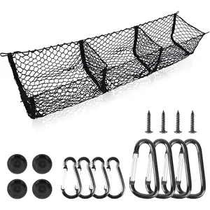 Upgrade Cargo Net Trunk Bed Organizer for///Chevy Silverado////Lincoln and Pickup Truck, 59" Longer Mesh Storage Net Heavy Duty Cargo Net with 3 Detachable Pocket