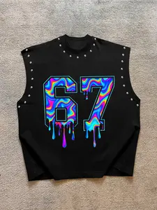 Men's Summer Graphic Tank Top, Digital Print, Sports Basketball Wide Shoulder Vest, Casual Streetwear, Fitness and Daily Wear
