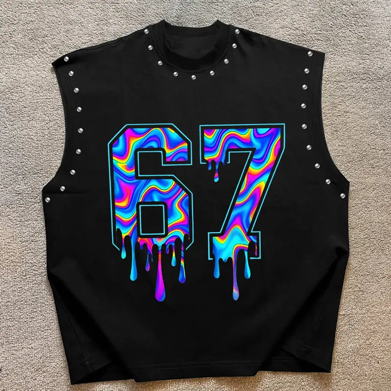 Men's Summer Graphic Tank Top, Digital Print, Sports Basketball Wide Shoulder Vest, Casual Streetwear, Fitness and Daily Wear