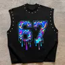Men's Summer Graphic Tank Top, Digital Print, Sports Basketball Wide Shoulder Vest, Casual Streetwear, Fitness and Daily Wear