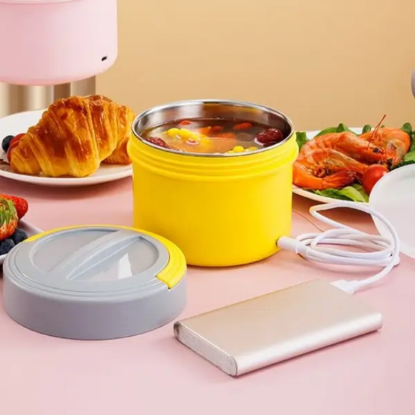 304 Stainless Steel USB Heated Breakfast Mug, Portable Electric Thermal Food Jar with Constant Temperature Warming, Insulated Lunch Container for Oatmeal Soup Rice, Ideal for Students Children Office Commuting