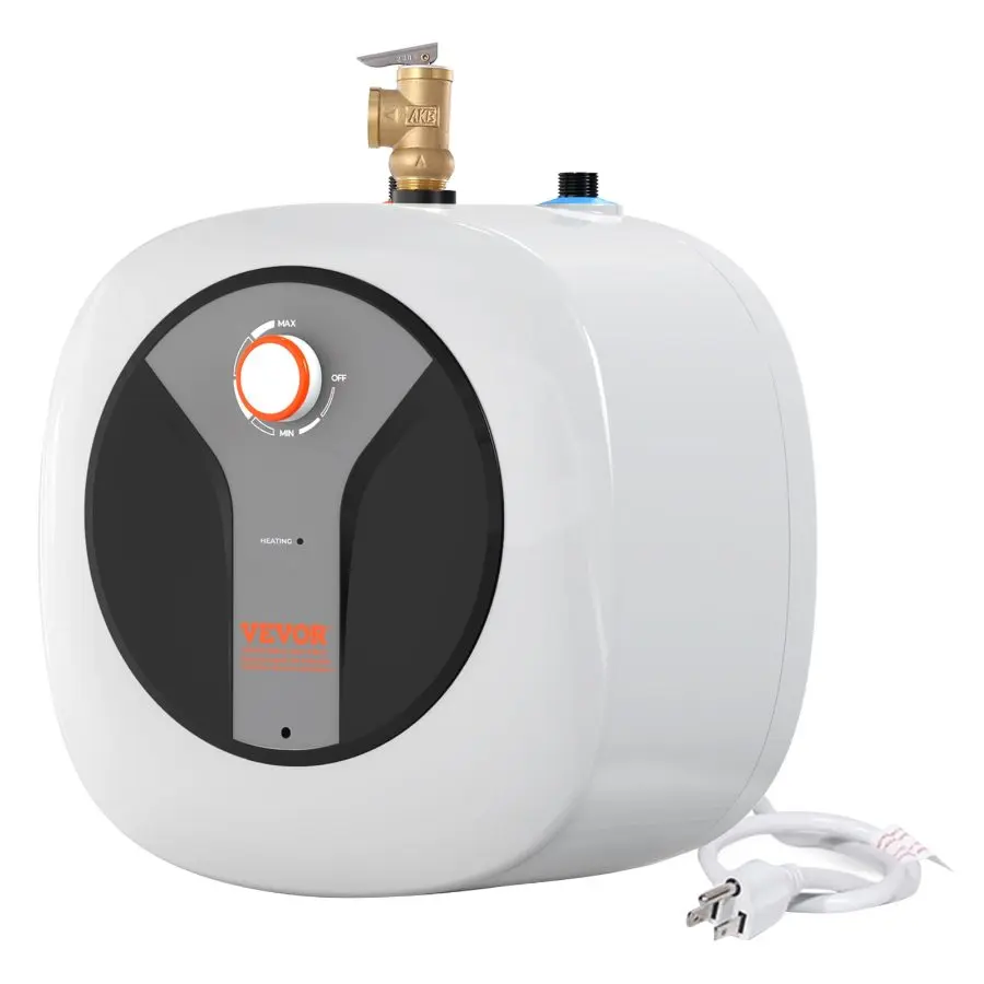 【Summerfinds】 VEVOR Electric Mini-Tank Water Heater 4-Gallon Tank, 1440W Hot Water Boiler Storage, Safety Temperature Pressure Valve Easy Install, for Kichen Bathroom Restaurant, Shelf Wall Mounteddealsforyoudays