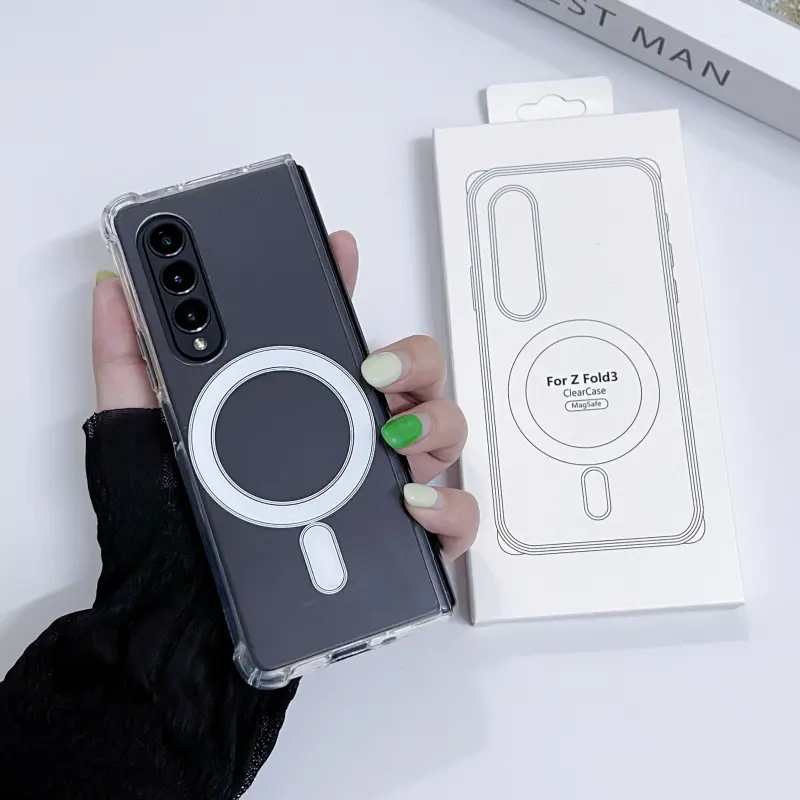 Magsafe Magnetic Clear Case for Samsung Galaxy Z Fold7/Fold6/Fold5/Fold4/Fold3 Z Flip7/Flip6/Flip5/Flip4/Flip3 | Protective Shockproof Soft TPU Cover Protector with Four-Corner Protection, Ins Style with Packaging