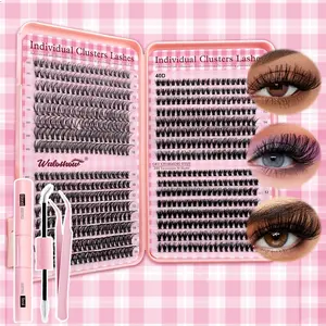 Individual False Eyelashes Kit, Volume Cluster Lashes, Fluffy Lash Clusters, 1 Set Mixed Length & Styles Natural Look Eyelash Extensions, Self Grafting Curl Eyelashes, Eye Makeup Accessories, Christmas Gift
