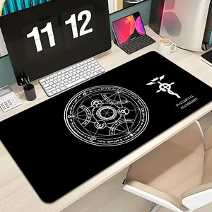 Fullmetal Alchemist Anime Mouse Pad Design XXL 1000×500mm 900×400mm 800×400mm 600x300mm Large Gaming Mousepad - Extended, Thick, Non-Slip Rubber Base Desk Mat with Precision Stitched Edges - Washable Large Desk Pad