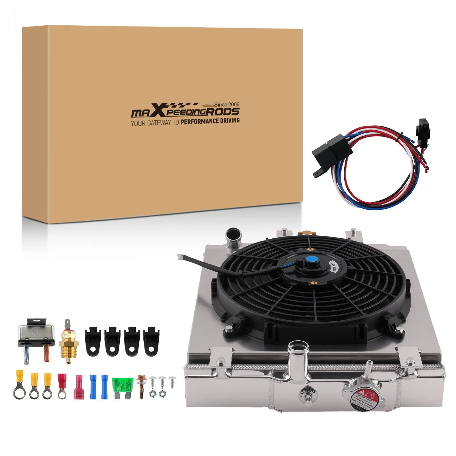 Aluminum Coolant Radiator compatible for Honda Civic EH EJ 1992-2000 MT+Shroud+Fan