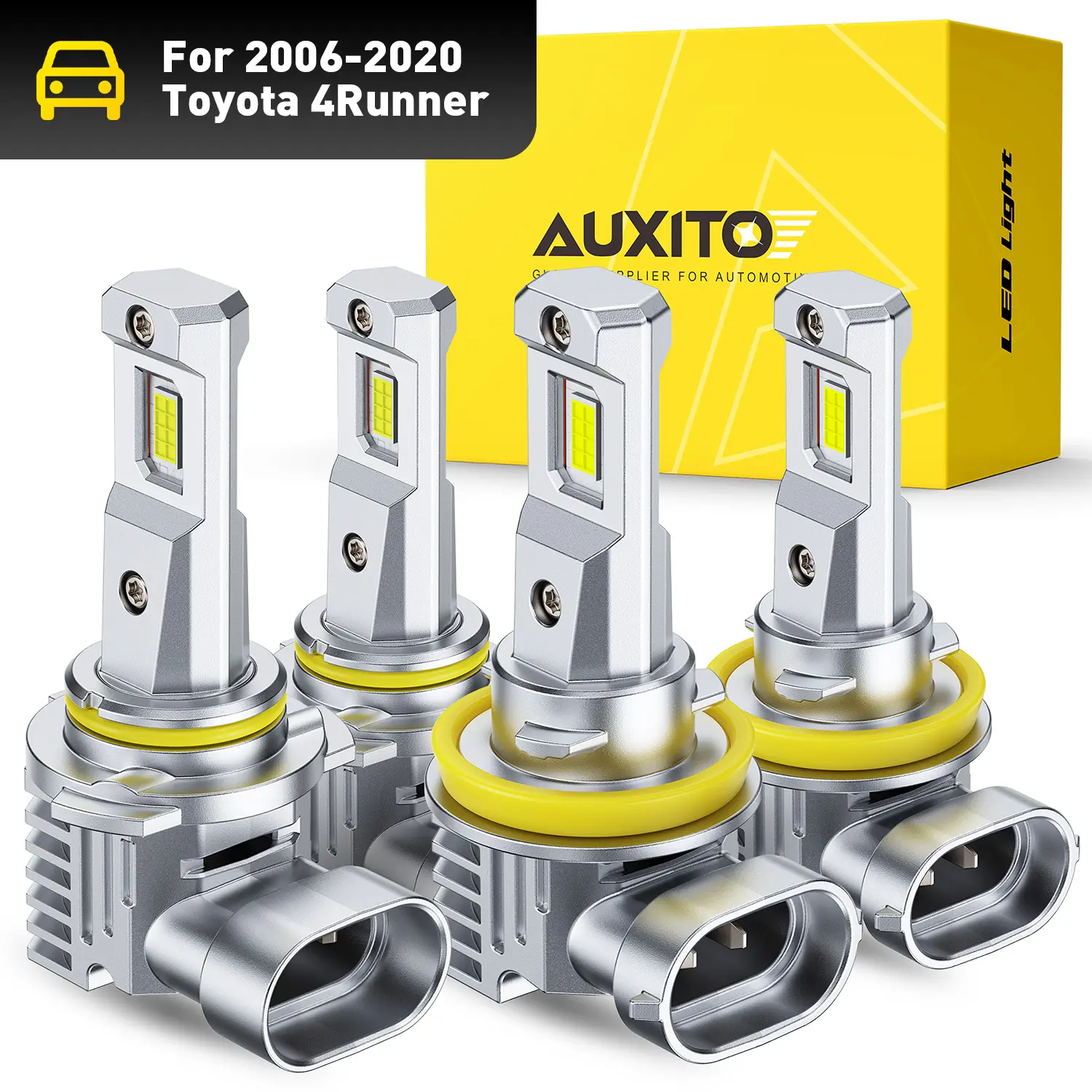 AUXITO 2006-2020 Toyota 4Runner-9005 High Beam+H11 Low Beam LED Headlight Bulbs,30000LM 6500K Cool White,60,000Hrs Long Service Life,No error,CANBUS Ready,No Flickering, Plug and Play
