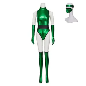 Sexy Blue Bodysuit for Women, Role-Playing Costume with Mask, Perfect for Fighting Games and Themed Parties