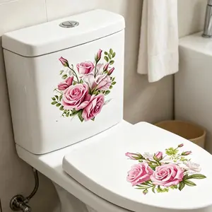 Flower Wall Sticker Decal, Self-Adhesive PVC Decorative Mural for Girls Bedroom Living Room Bathroom, Universal Setting Flat Design, Sticker Decoration, Self Adhesive Stickers