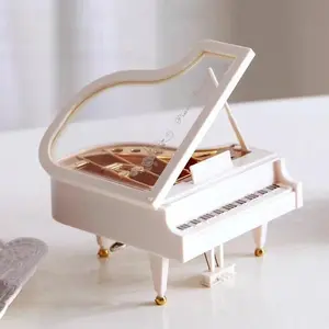 Elegant Piano Music Box, Intricate Mechanical Design, Detailed Decoration, Unique Home Decor, Perfect Gift for Valentine's Day and Christmas