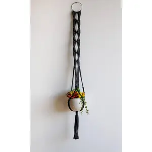 Macrame Plant Hanger - Sylvia - Black
