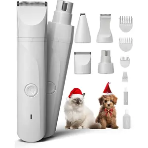 Small Dog Paw Trimmer for Grooming Electric Cordless Low Noise for Trimming Pet's Hair 4 in 1 Quiet Cordless Dog Clippers Nail Grinder Shaver for Small Pets cat  comb