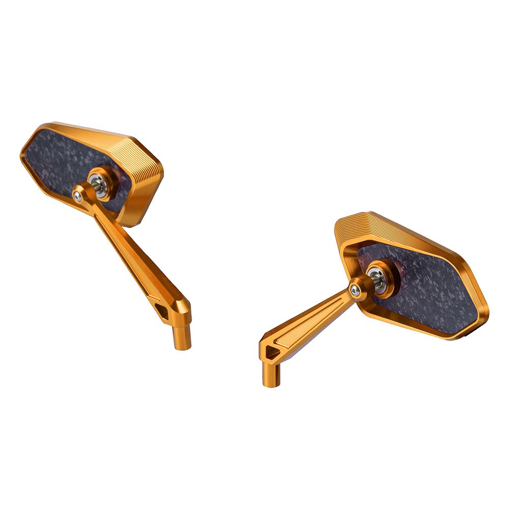 FireBlade Carbon Fiber Performance Motorcycle Side Mirrors - CNC Machined Forged Carbon-Billet Aluminum Motor Part, Easy Install Replacement with Aggressive Look & Improved Vision for Harley-Davidson, Indian, Larger View