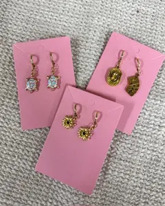 Gold Hoop Custom Charm Earrings