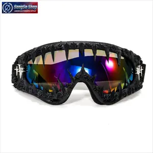 Trendy Punk Irregular Sunglasses, UV400 Windproof Ski Goggles Style Eyewear, Fashion Outdoor Sports Glasses for Men and Women, Lightweight Protective Shades for Cycling, Skiing, Driving, Travel and Daily Streetwear Accessory