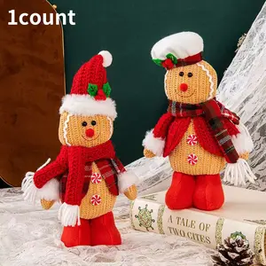 New Christmas Standing Gingerbread Man Dolls, Creative Mini Figures for Holiday Scene Decoration, Desktop Display Props