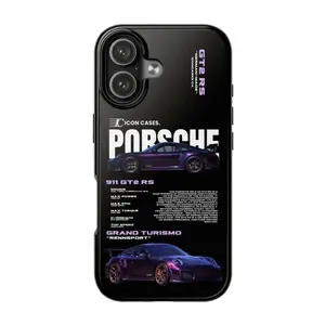 Porsche 911 GT2 RS Purple Edition iPhone Case, Rennsport Supercar Graphic Protective Cover for iPhone 17–8 Plus