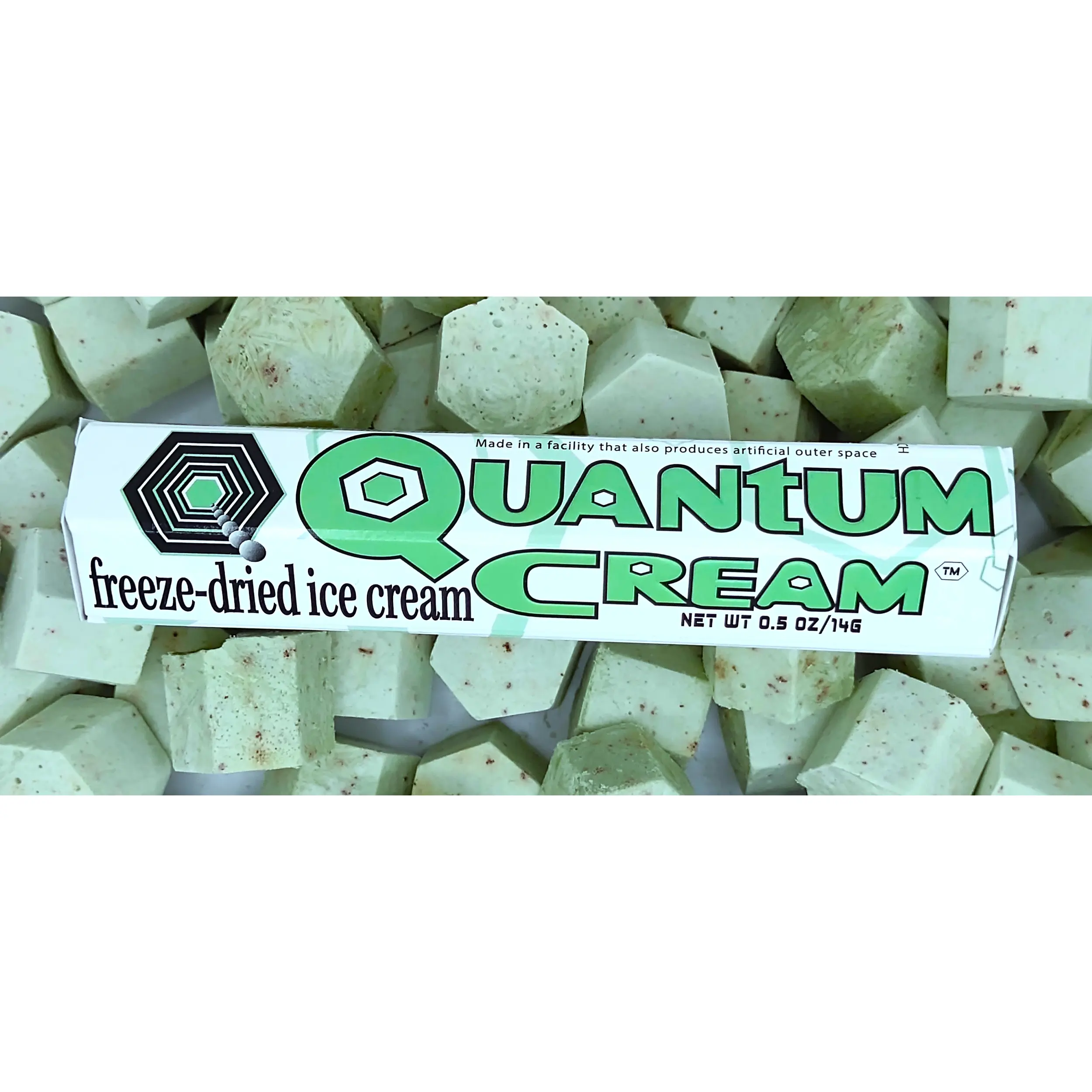 O.M.Geeks Ltd QUANTUM CREAM Freeze-Dried Ice Cream CryoMint Chip [Mint Chocolate Chip] SINGLE Candy, Dairy-Free, Nut-Free, Gluten-Free, Coconut, Sweet, Snack Food