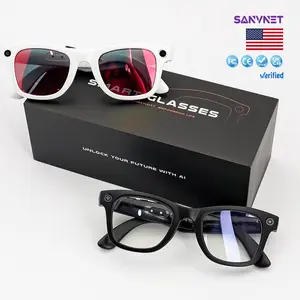 2026 SANVNET GS4 MAX Smart Eyewear 8MP 4K Video Camera Sunglasses Wi-Fi Transfer Audio Record Smart AI Glasses with Dual Lenses