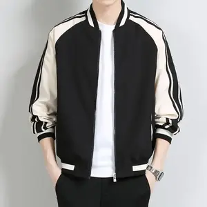 Men's Spring Jacket 2026 Korean Style Stand Collar Jacket Men's Trendy Patchwork Casual Baseball Jacket Youth Stylish