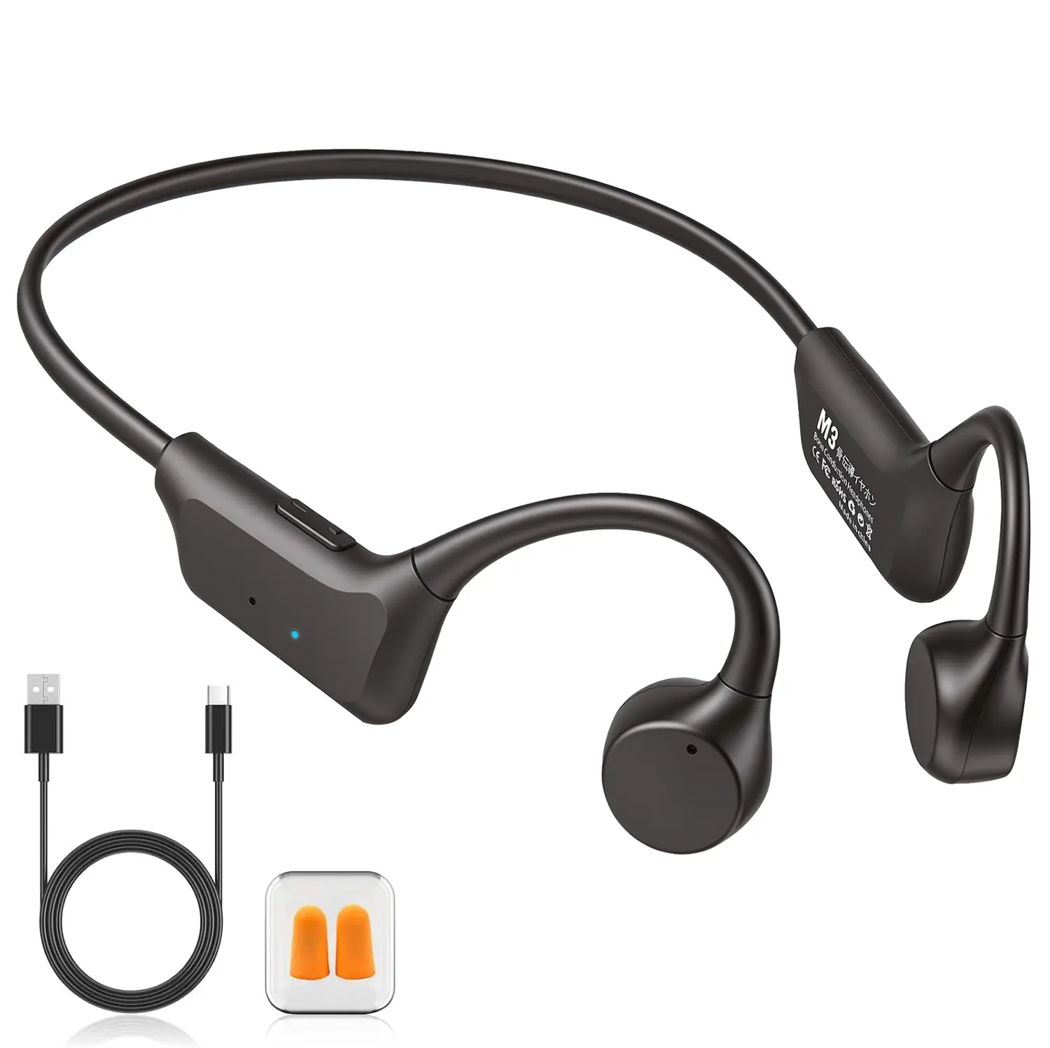 KORAVIS Bone Conduction Open-Ear Wireless Sports Headphones, BT 5.4, 15H Playtime, IPX5 Water-Resistant, Fast Charging for Running & Cycling