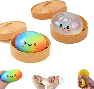 Glitter Dumpling, Glitter Dumpling Squishy Box, 4 Inch Squishy Dumplings, Anxiety Relief Fidget