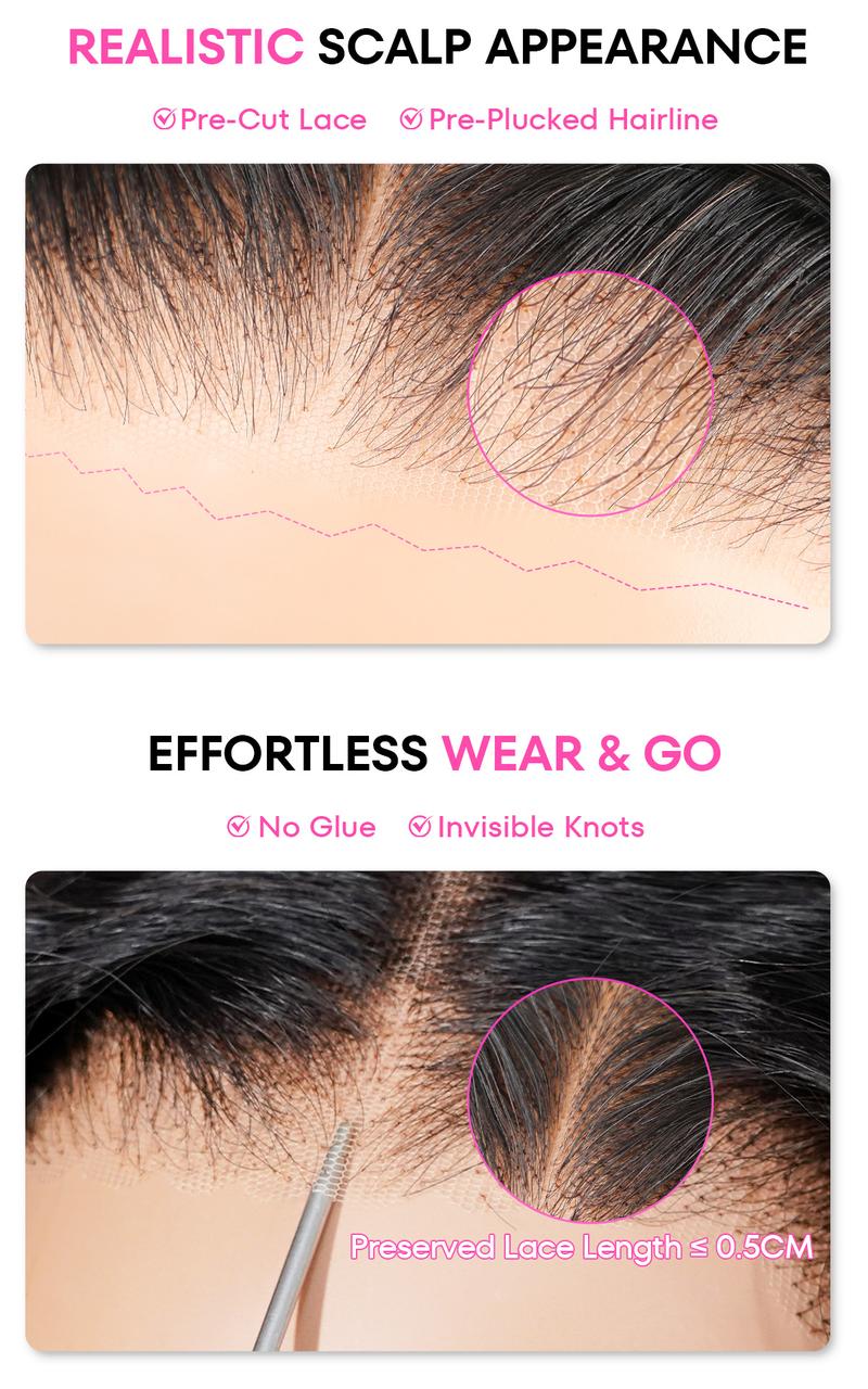 [Clearance Sale]CurlyMe 13x6 Full Lace Frontal Straight Human Hair Wear Go Glueless Wig With Elastic Draw-string