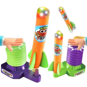 Stomp Rocket Launcher for Kids - Lightweight Foam Toy with Bubbled Foam Projectiles, Rocket LED Lights, Auto-Bounce Mechanism, Safe, Durable, Portable Design