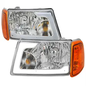 2001-2011 Ranger LED Bar Factory Style Headlights w/Amber Corner Lamp (Chrome Housing/Clear Lens)